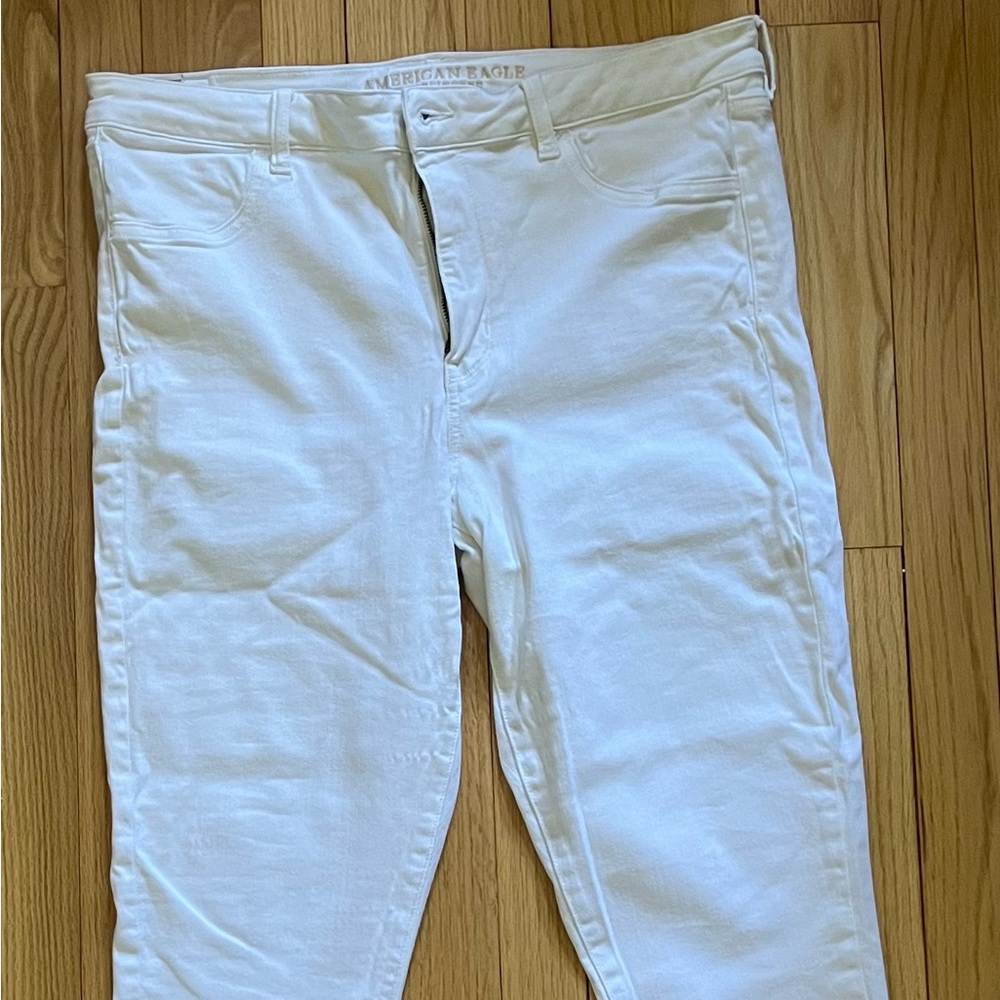 AE High Waisted White Skinny Jeans, 18R
